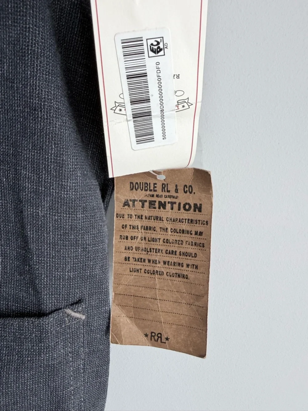 RRL Double RL Ralph Lauren Indigo Twill Vest XL NWT Wool Linen Cotton Cinch Back